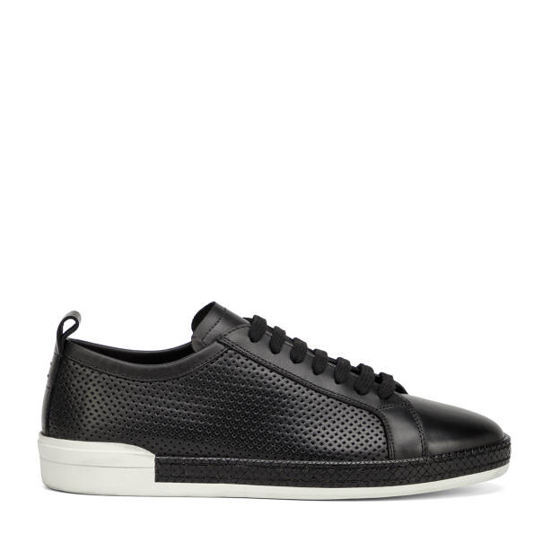 Siyah Hakiki Deri Erkek Sneaker - E26I1AY57704-A23 - 1