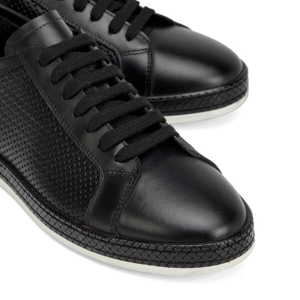 Siyah Hakiki Deri Erkek Sneaker - E26I1AY57704-A23 - 3