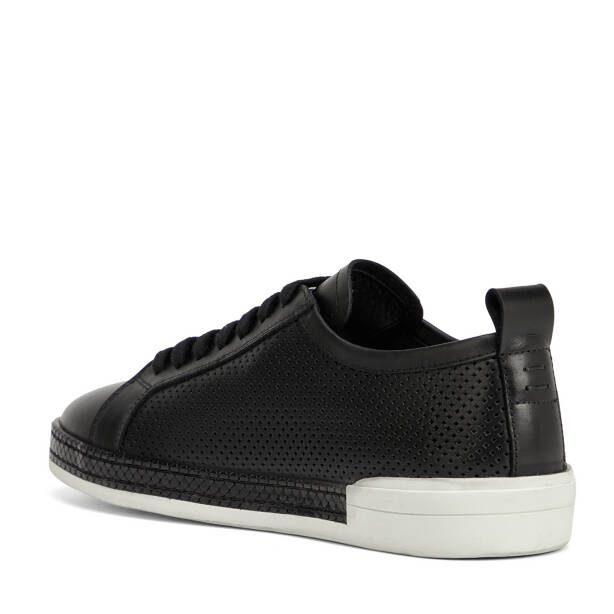 Siyah Hakiki Deri Erkek Sneaker - E26I1AY57704-A23 - 4