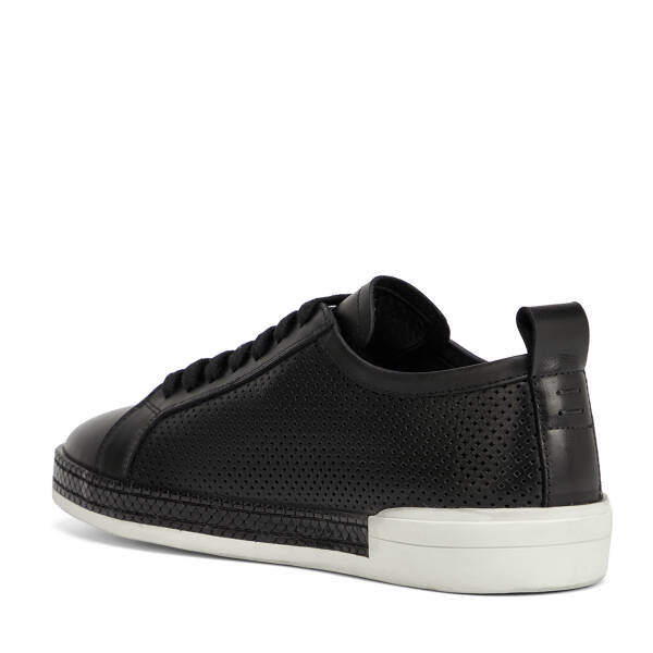 Siyah Hakiki Deri Erkek Sneaker - E26I1AY57704-A23 - 4