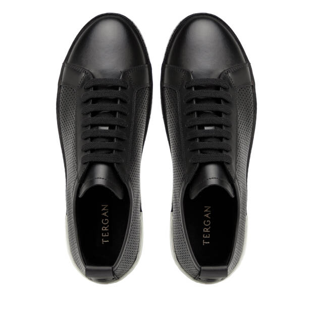 Siyah Hakiki Deri Erkek Sneaker - E26I1AY57704-A23 - 5