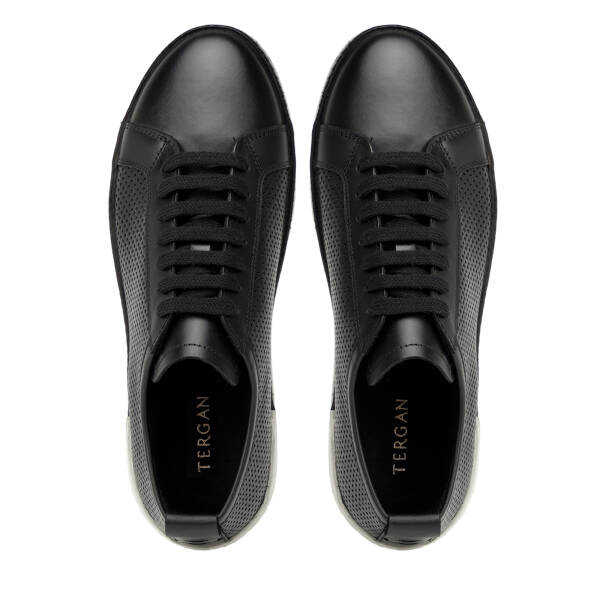 Siyah Hakiki Deri Erkek Sneaker - E26I1AY57704-A23 - 5
