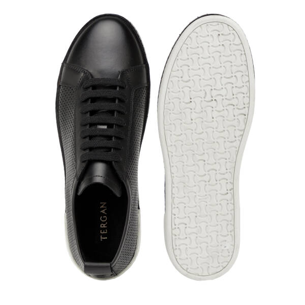 Siyah Hakiki Deri Erkek Sneaker - E26I1AY57704-A23 - 6