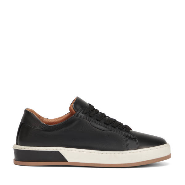 Siyah Hakiki Deri Erkek Sneaker - E26I1AY57708-A23 - 1