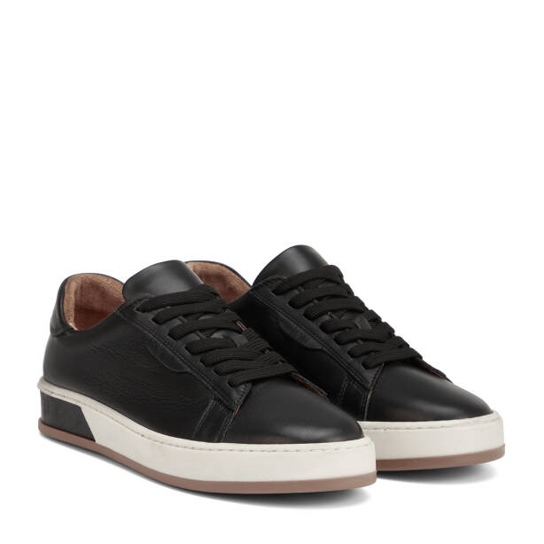 Siyah Hakiki Deri Erkek Sneaker - E26I1AY57708-A23 - 2