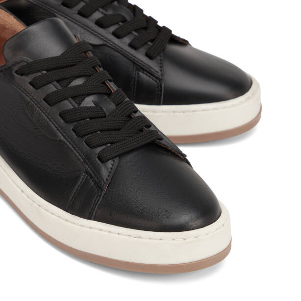 Siyah Hakiki Deri Erkek Sneaker - E26I1AY57708-A23 - 3