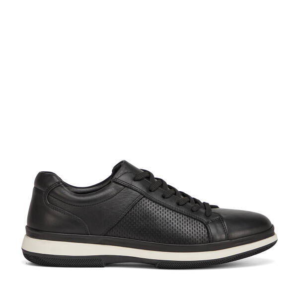 Siyah Hakiki Deri Erkek Sneaker - E26I1AY57726-A23 - 1