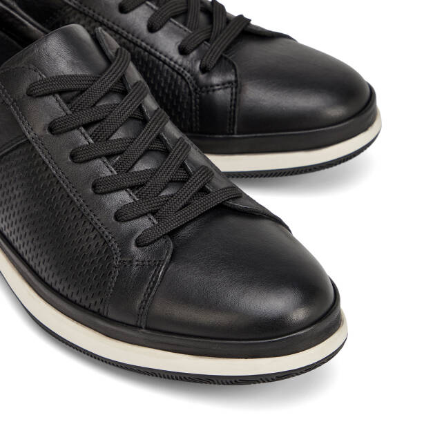 Siyah Hakiki Deri Erkek Sneaker - E26I1AY57726-A23 - 3