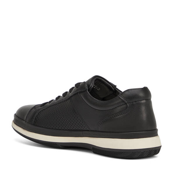 Siyah Hakiki Deri Erkek Sneaker - E26I1AY57726-A23 - 4