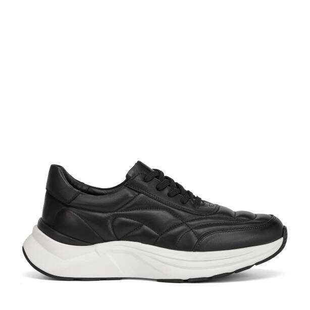 Siyah Hakiki Deri Erkek Sneaker - E26I1AY57727-A23 