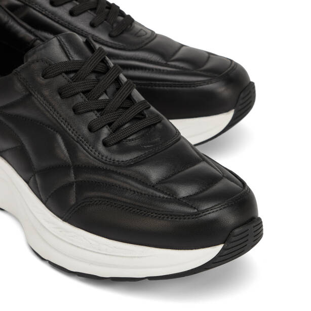 Siyah Hakiki Deri Erkek Sneaker - E26I1AY57727-A23 - 3