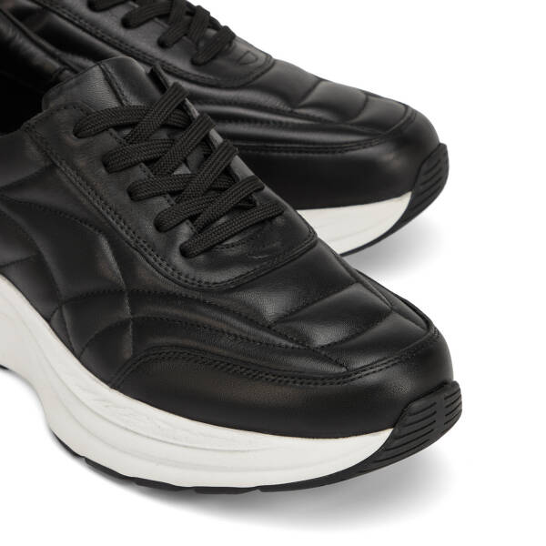 Siyah Hakiki Deri Erkek Sneaker - E26I1AY57727-A23 - 3