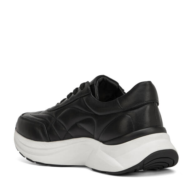 Siyah Hakiki Deri Erkek Sneaker - E26I1AY57727-A23 - 4