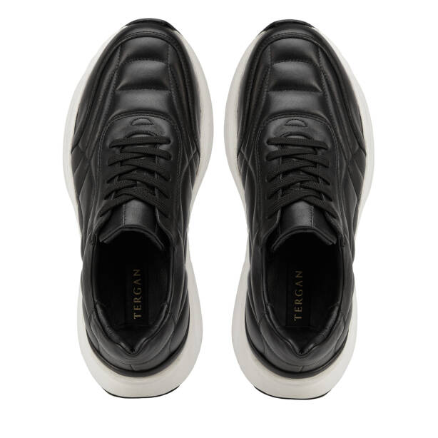 Siyah Hakiki Deri Erkek Sneaker - E26I1AY57727-A23 - 5