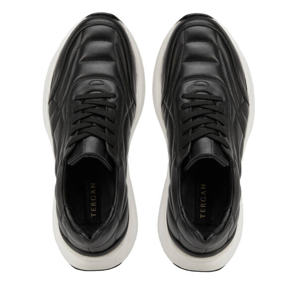 Siyah Hakiki Deri Erkek Sneaker - E26I1AY57727-A23 - 5