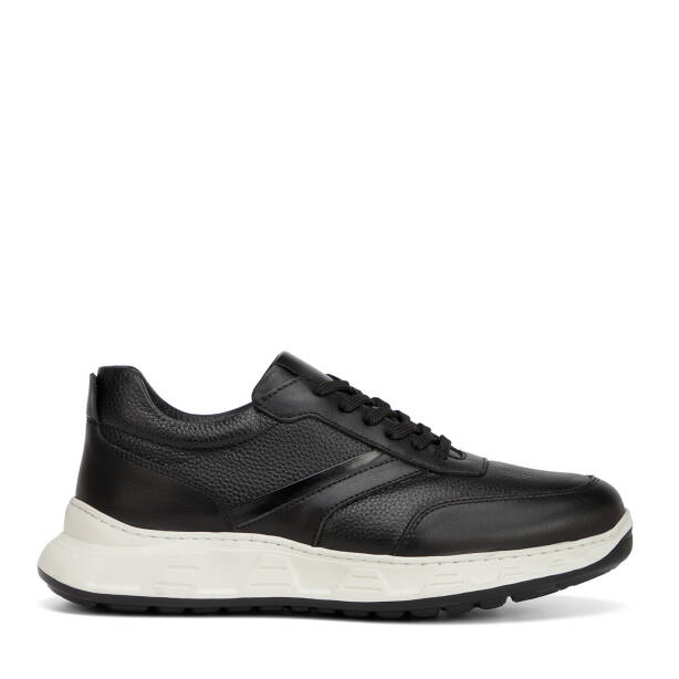 Siyah Hakiki Deri Erkek Sneaker - E26I1AY57729-A23 