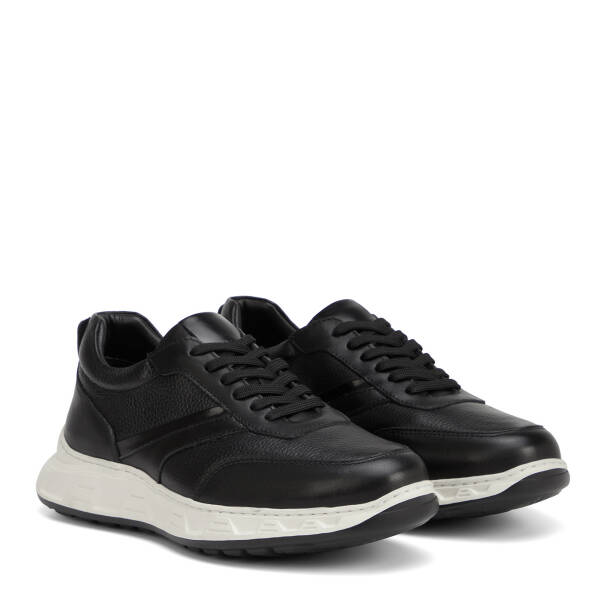 Siyah Hakiki Deri Erkek Sneaker - E26I1AY57729-A23 - 2
