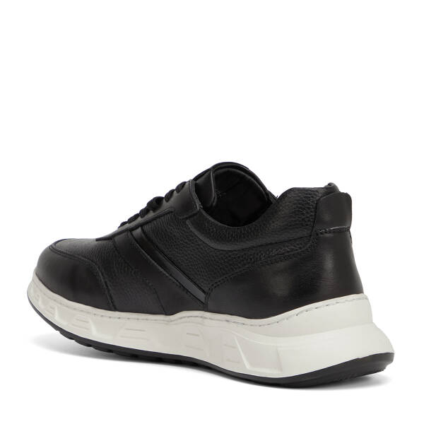 Siyah Hakiki Deri Erkek Sneaker - E26I1AY57729-A23 - 4