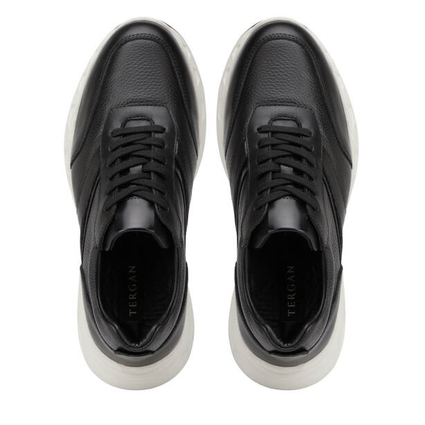 Siyah Hakiki Deri Erkek Sneaker - E26I1AY57729-A23 - 5