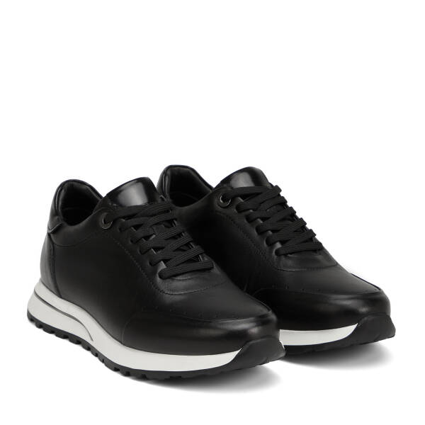 Siyah Hakiki Deri Erkek Sneaker - E26I1AY57731-A23 - 2