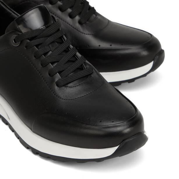 Siyah Hakiki Deri Erkek Sneaker - E26I1AY57731-A23 - 3
