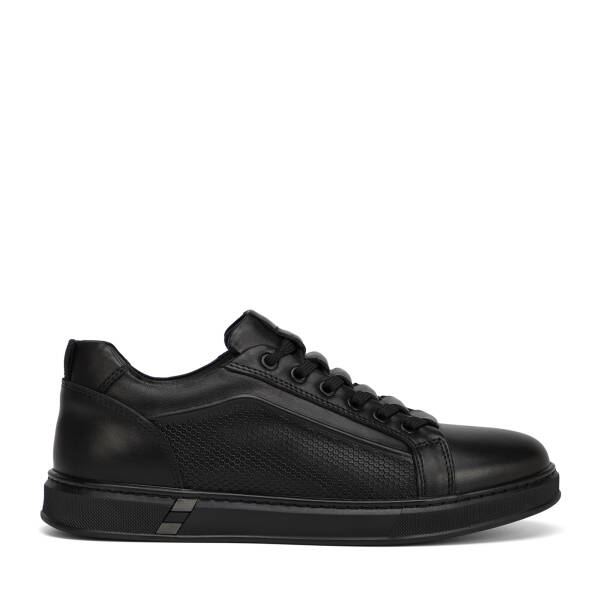 Siyah Hakiki Deri Erkek Sneaker - E26I1AY57732-A23 - 1