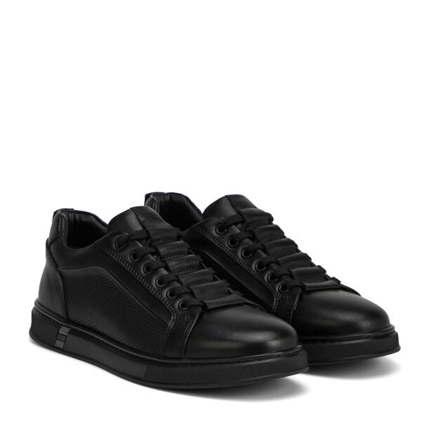 Siyah Hakiki Deri Erkek Sneaker - E26I1AY57732-A23 - 2