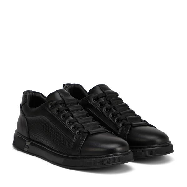 Siyah Hakiki Deri Erkek Sneaker - E26I1AY57732-A23 - 2