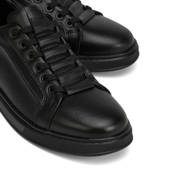 Siyah Hakiki Deri Erkek Sneaker - E26I1AY57732-A23 - 3