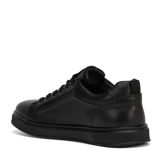 Siyah Hakiki Deri Erkek Sneaker - E26I1AY57732-A23 - 4