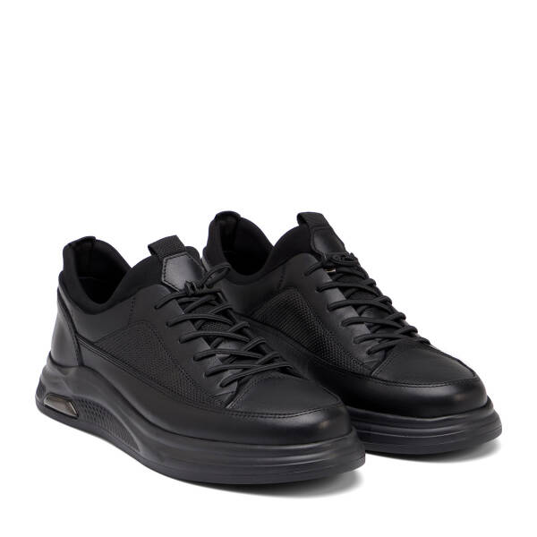 Siyah Hakiki Deri Erkek Sneaker - E26I1AY57733-A23 - 2