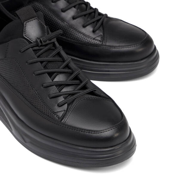 Siyah Hakiki Deri Erkek Sneaker - E26I1AY57733-A23 - 3