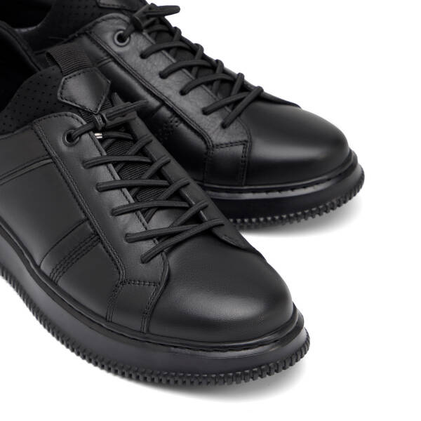 Siyah Hakiki Deri Erkek Sneaker - E26I1AY57734-A23 - 3