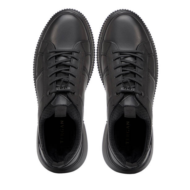 Siyah Hakiki Deri Erkek Sneaker - E26I1AY57734-A23 - 5