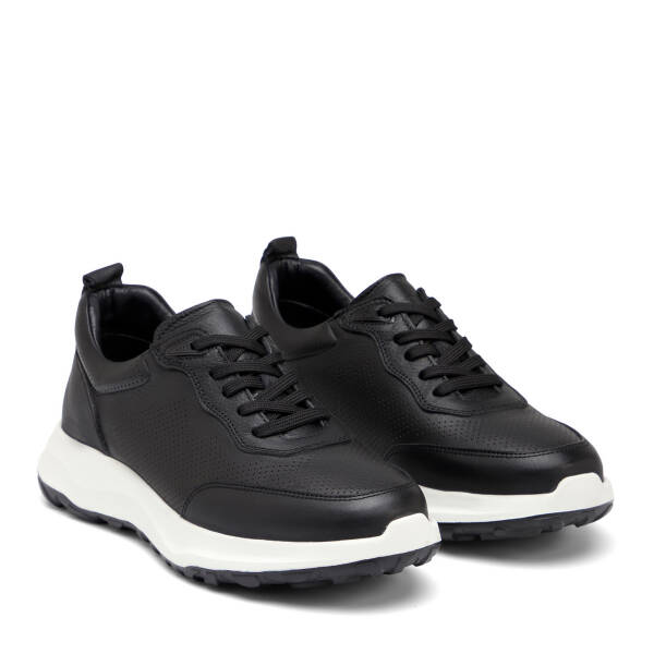 Siyah Hakiki Deri Erkek Sneaker - E26I1AY57735-A23 - 2