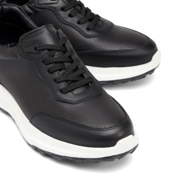 Siyah Hakiki Deri Erkek Sneaker - E26I1AY57735-A23 - 3