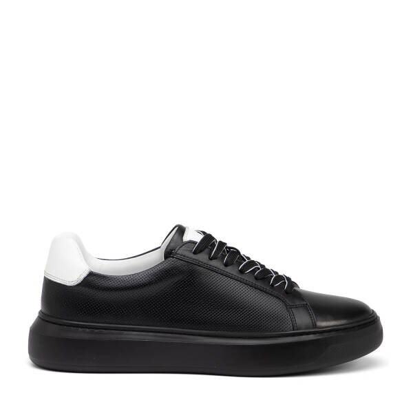 Siyah Hakiki Deri Erkek Sneaker - E26I1AY57736-A23 - 1