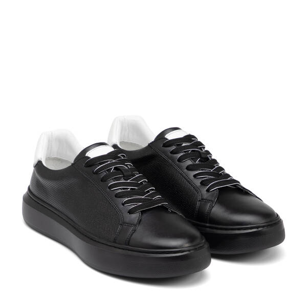 Siyah Hakiki Deri Erkek Sneaker - E26I1AY57736-A23 - 2