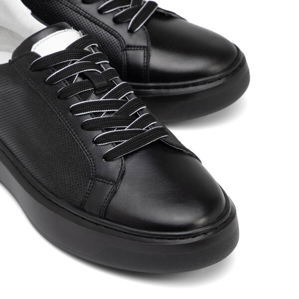 Siyah Hakiki Deri Erkek Sneaker - E26I1AY57736-A23 - 3
