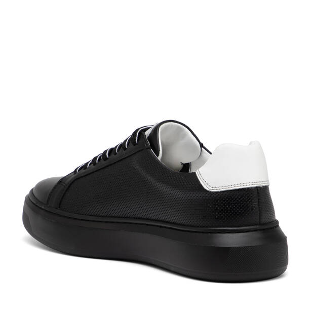 Siyah Hakiki Deri Erkek Sneaker - E26I1AY57736-A23 - Tergan