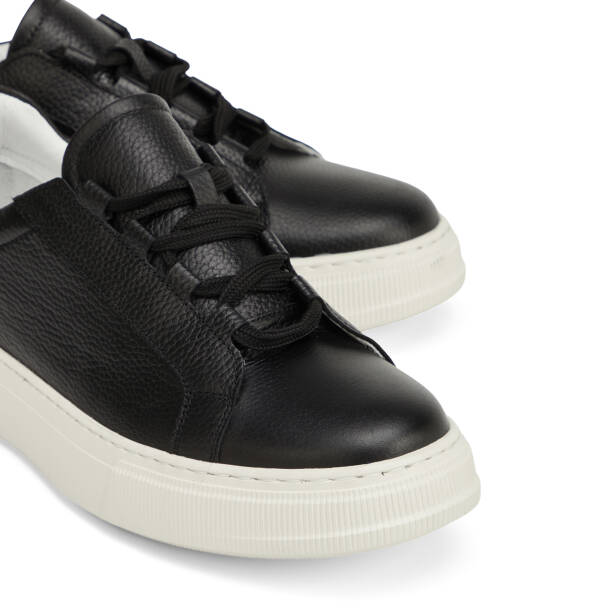 Siyah Hakiki Deri Erkek Sneaker - E26I1AY57737-A41 - 3