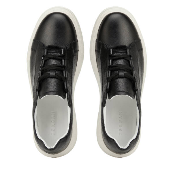 Siyah Hakiki Deri Erkek Sneaker - E26I1AY57737-A41 - 5