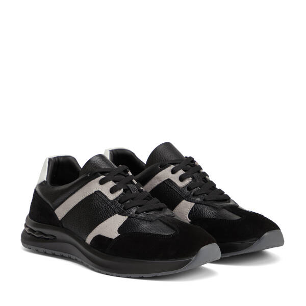 Siyah Hakiki Deri Erkek Sneaker - E26I1AY57738-W19 - 2