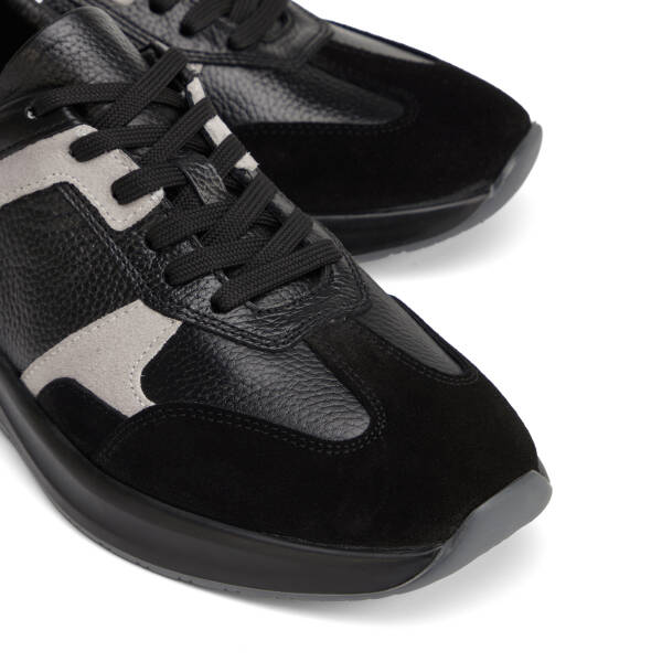 Siyah Hakiki Deri Erkek Sneaker - E26I1AY57738-W19 - 3