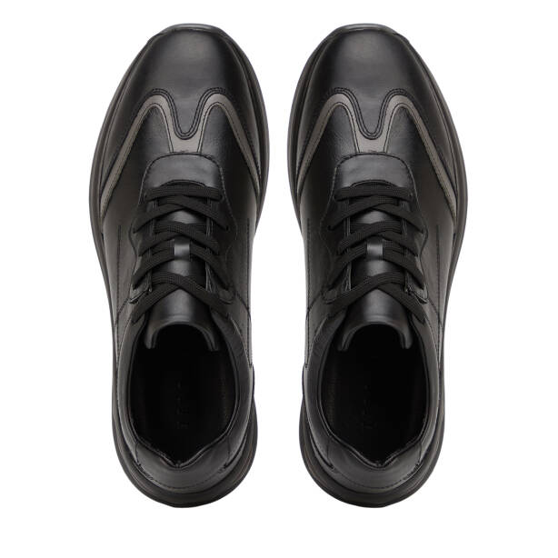 Siyah Hakiki Deri Erkek Sneaker - E26I1AY57739-A23 - 5
