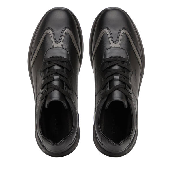 Siyah Hakiki Deri Erkek Sneaker - E26I1AY57739-A23 - 5