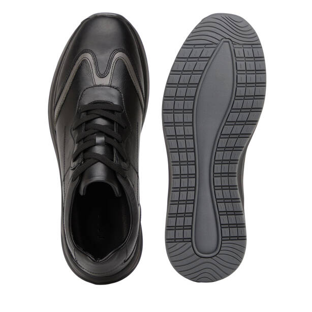 Siyah Hakiki Deri Erkek Sneaker - E26I1AY57739-A23 - 6
