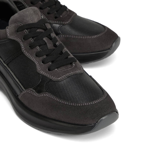 Siyah Hakiki Deri Erkek Sneaker - E26I1AY57740-V2U - 3