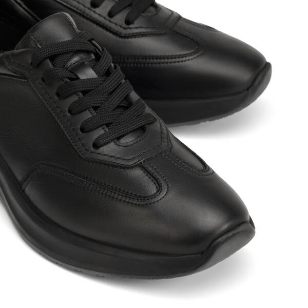 Siyah Hakiki Deri Erkek Sneaker - E26I1AY57741-A23 - 3