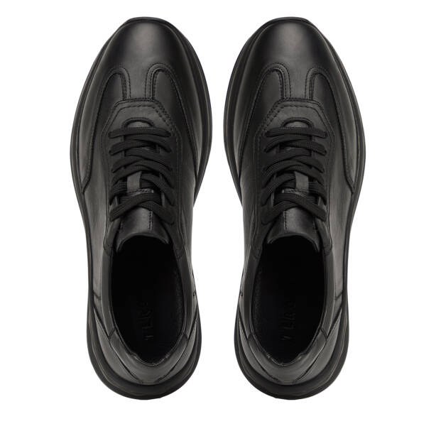 Siyah Hakiki Deri Erkek Sneaker - E26I1AY57741-A23 - 5